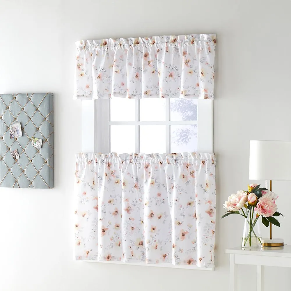 Blushing Blooms Kitchen Tier and Valance