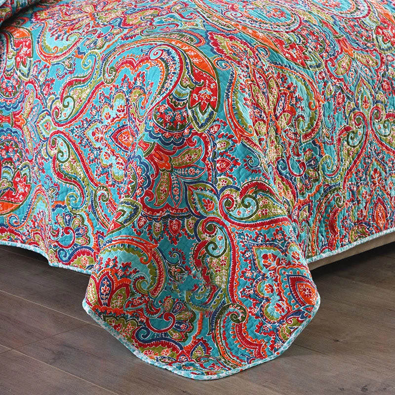 Bohemian Royal Multi Colour Cotton 3 Piece Bedspread Bedding Set