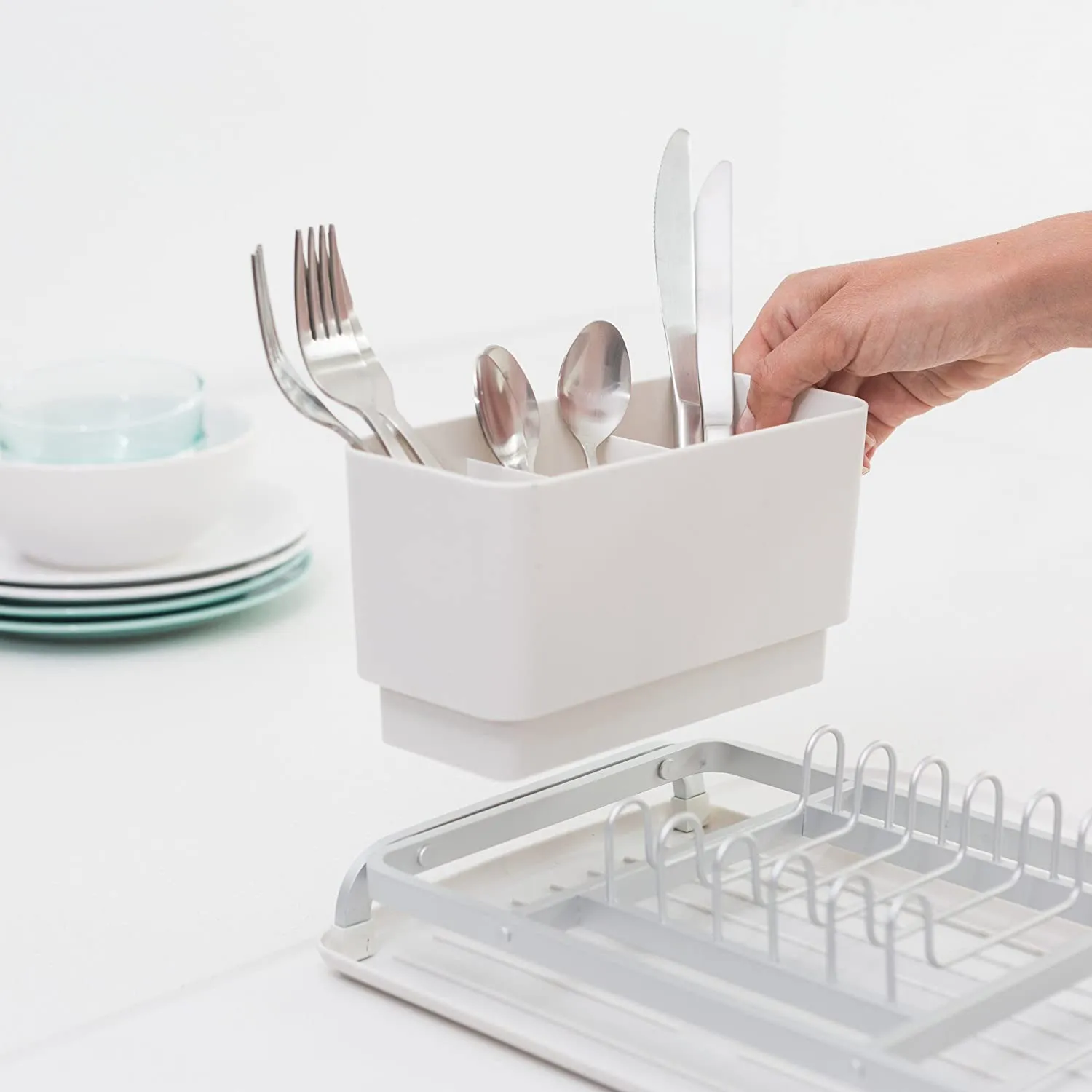 Brabantia Compact Dish Drying Rack –  Light Gray