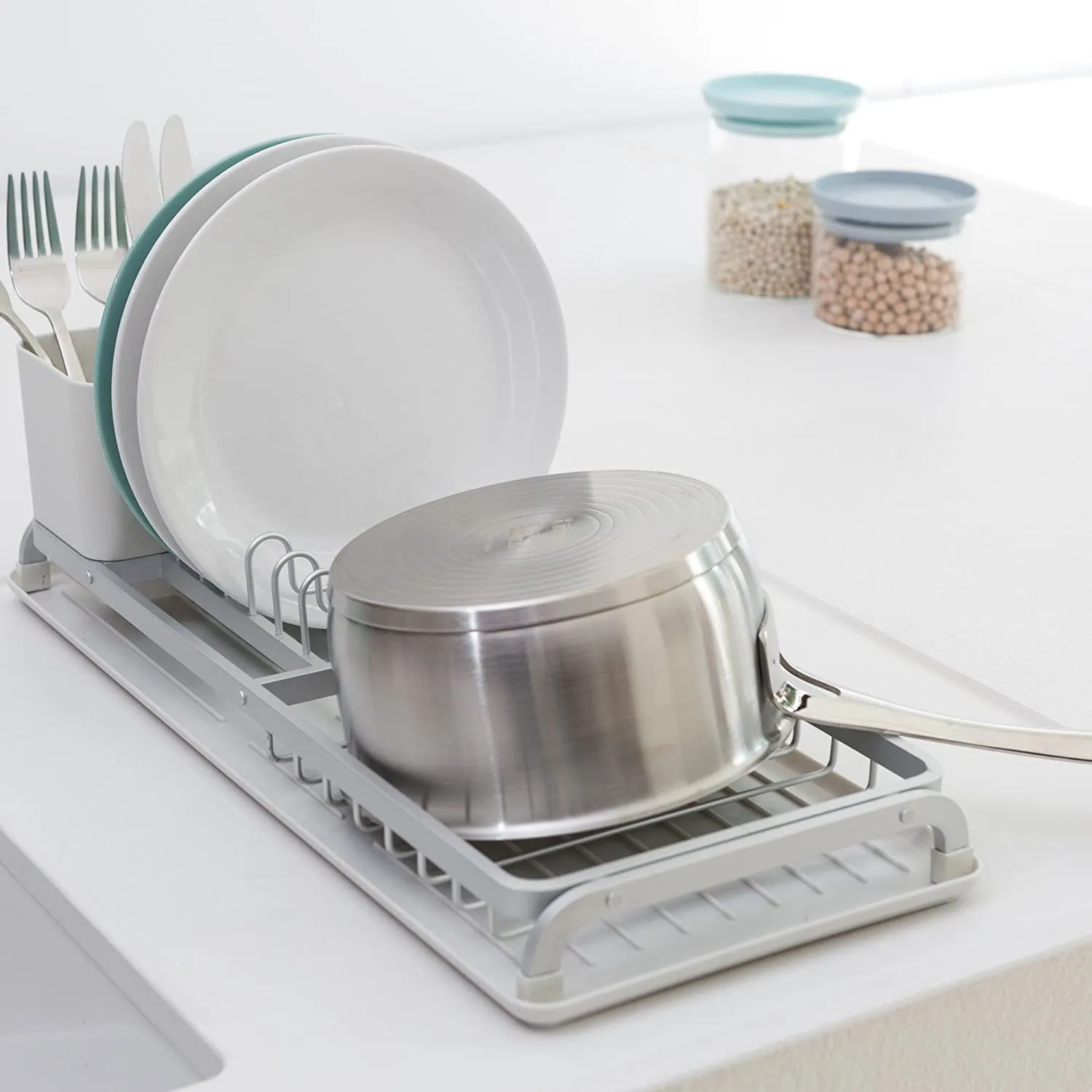 Brabantia Compact Dish Drying Rack –  Light Gray