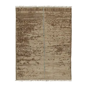 Brown Zameen Moroccan Wool Rug - 7'9" x 10'2"