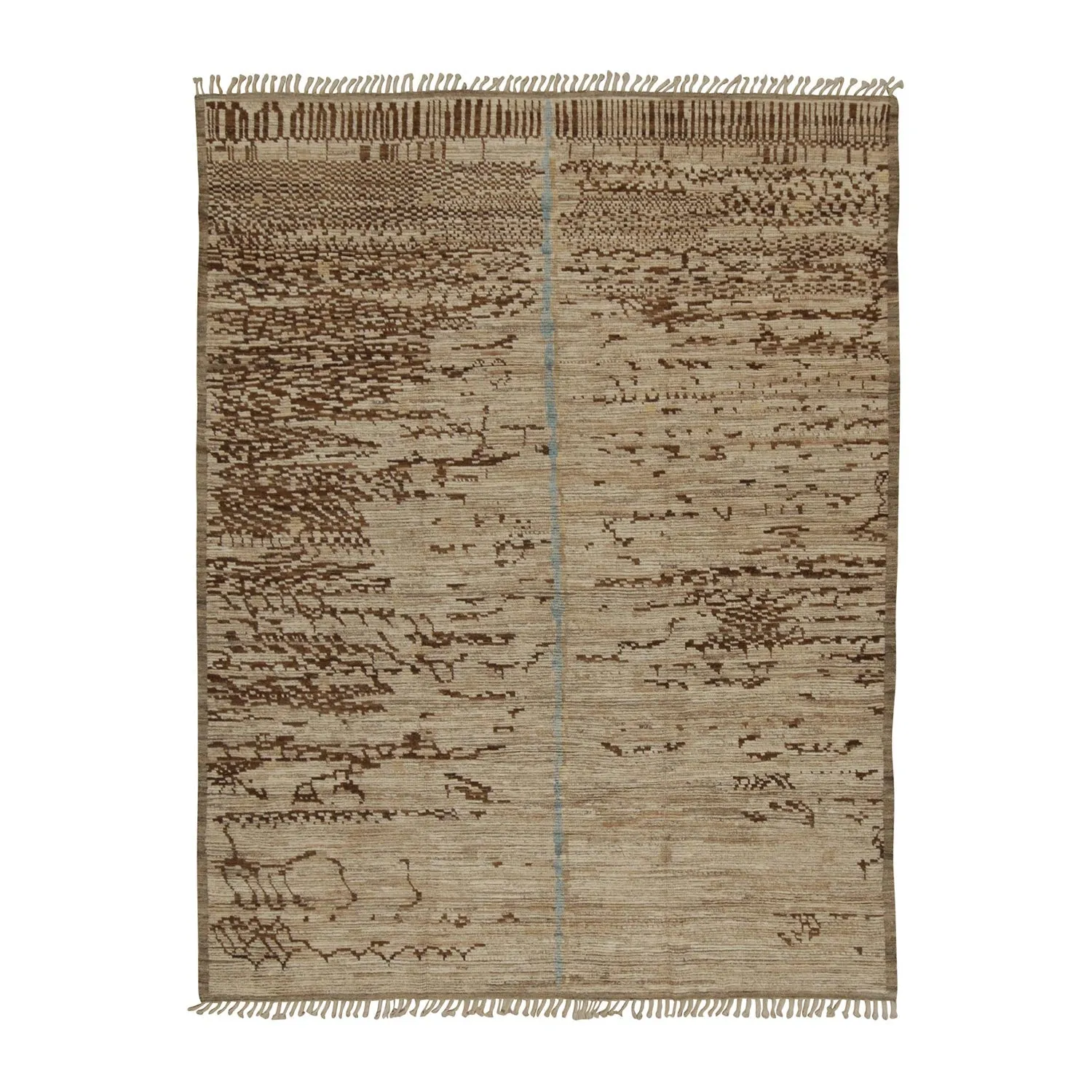 Brown Zameen Moroccan Wool Rug - 7'9" x 10'2"