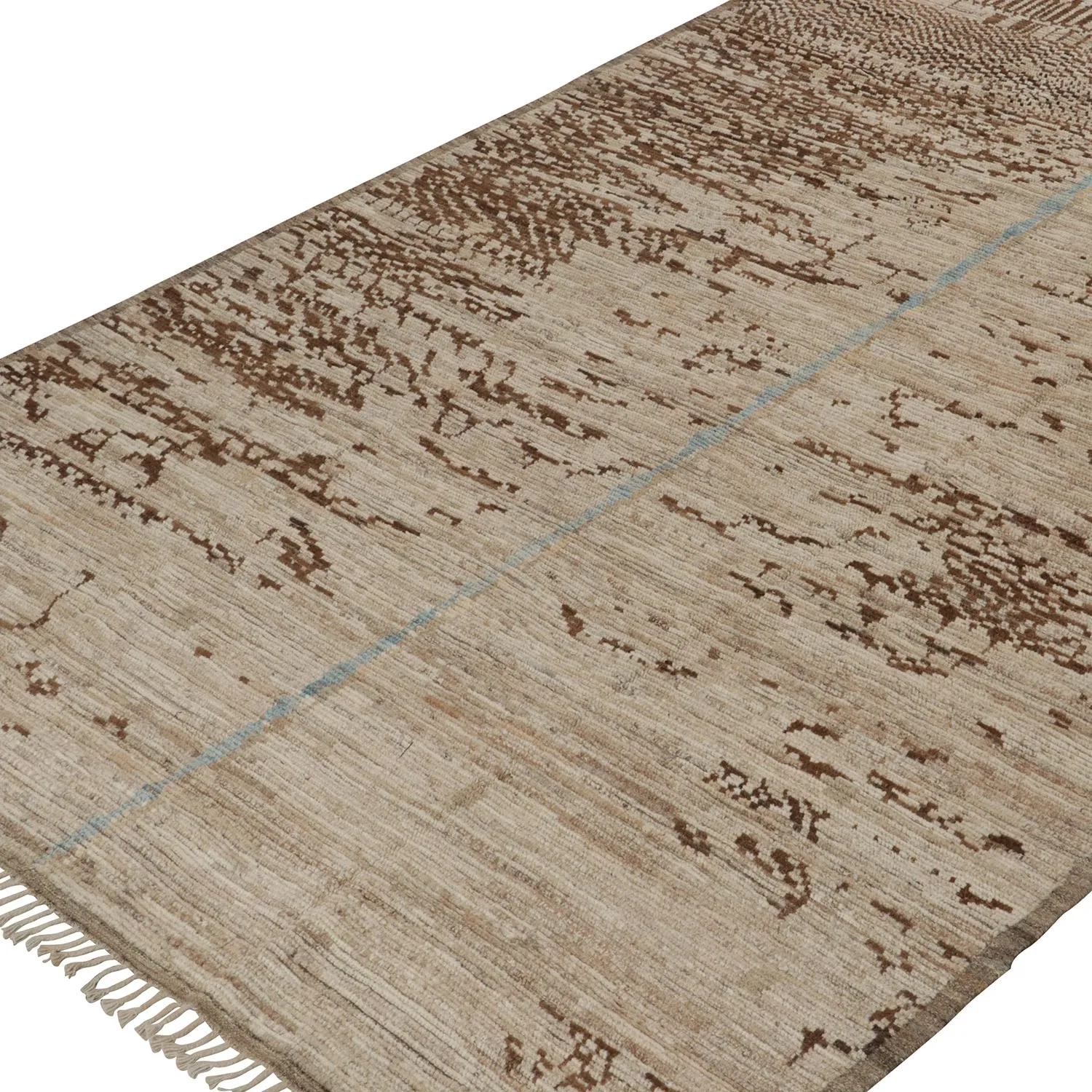 Brown Zameen Moroccan Wool Rug - 7'9" x 10'2"