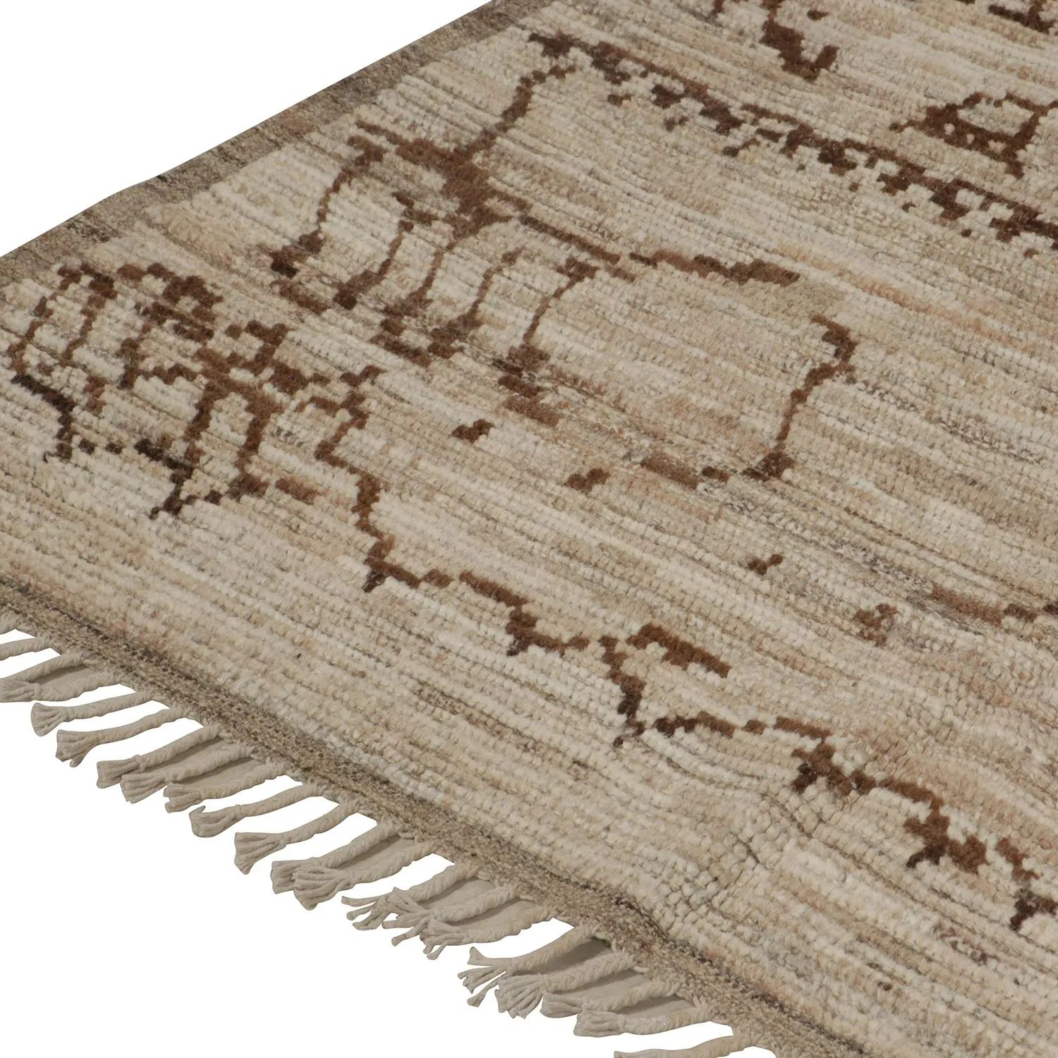 Brown Zameen Moroccan Wool Rug - 7'9" x 10'2"