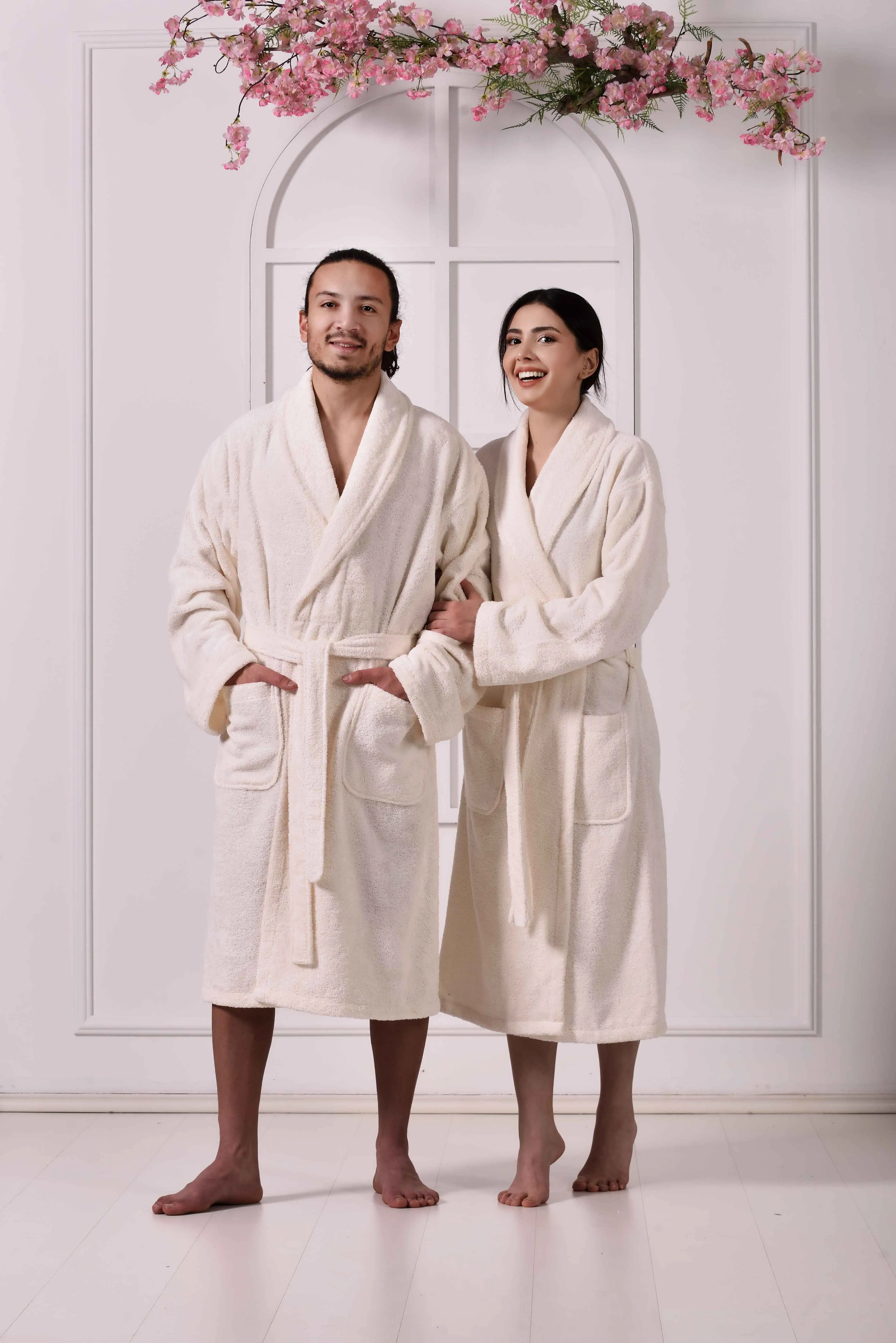 Buckingham Collection Bamboo Bathrobe - Ecru
