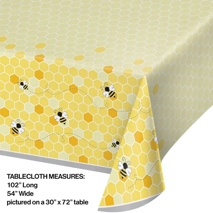 Bulk Bumblebee Baby Shower Plastic Table Covers (6 per Case)