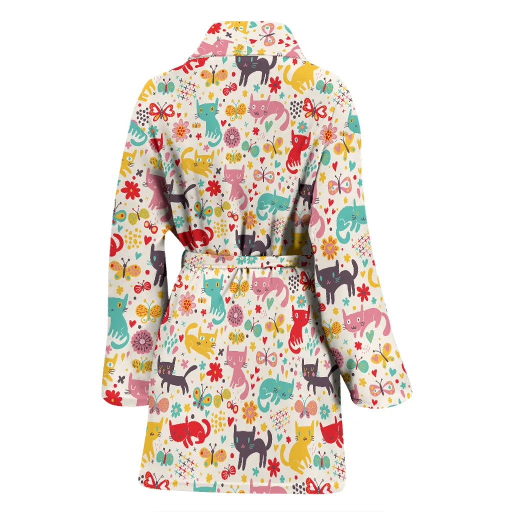 Butterfly Cat Women's Bath Robe