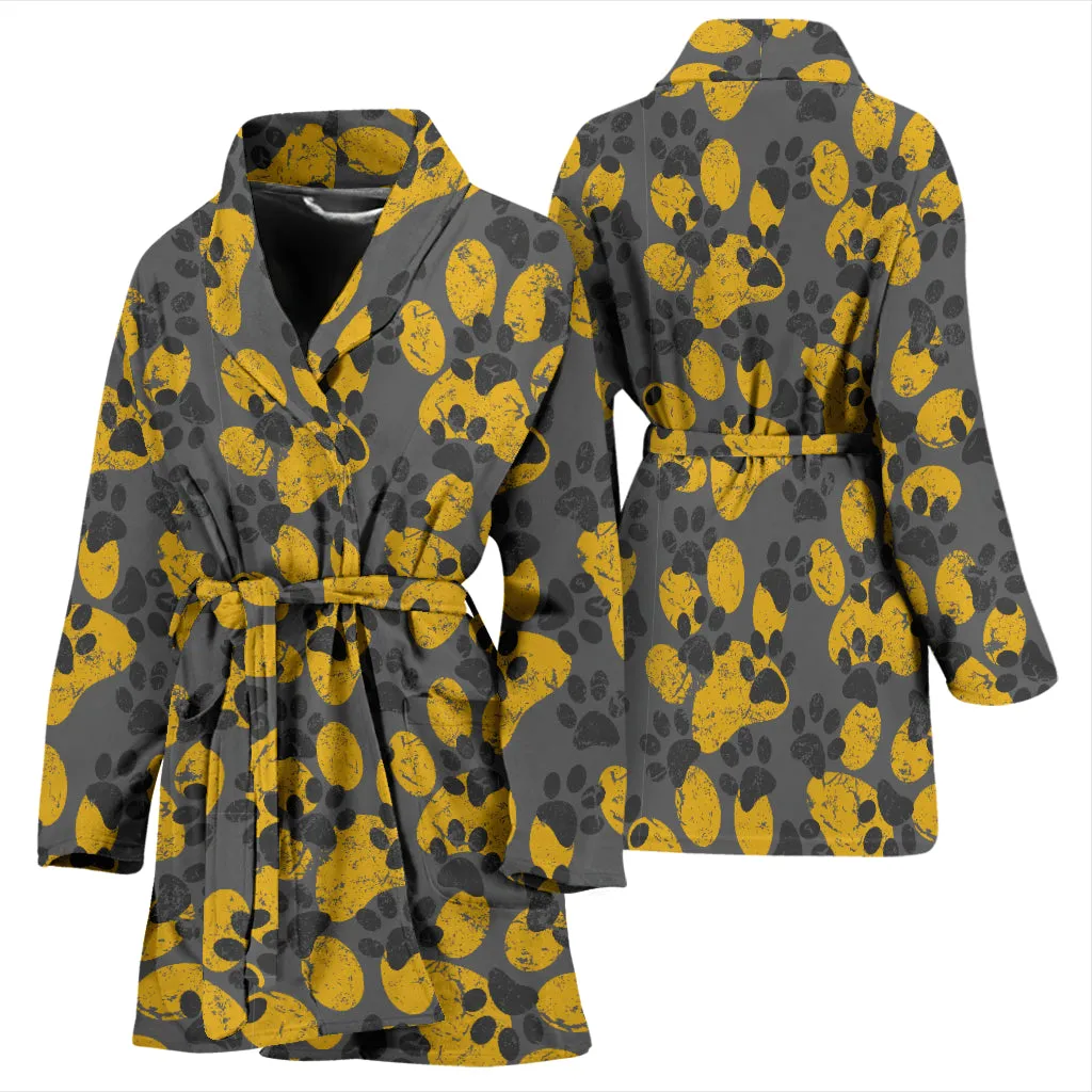 Cat Paw Print Women's Bath Robe
