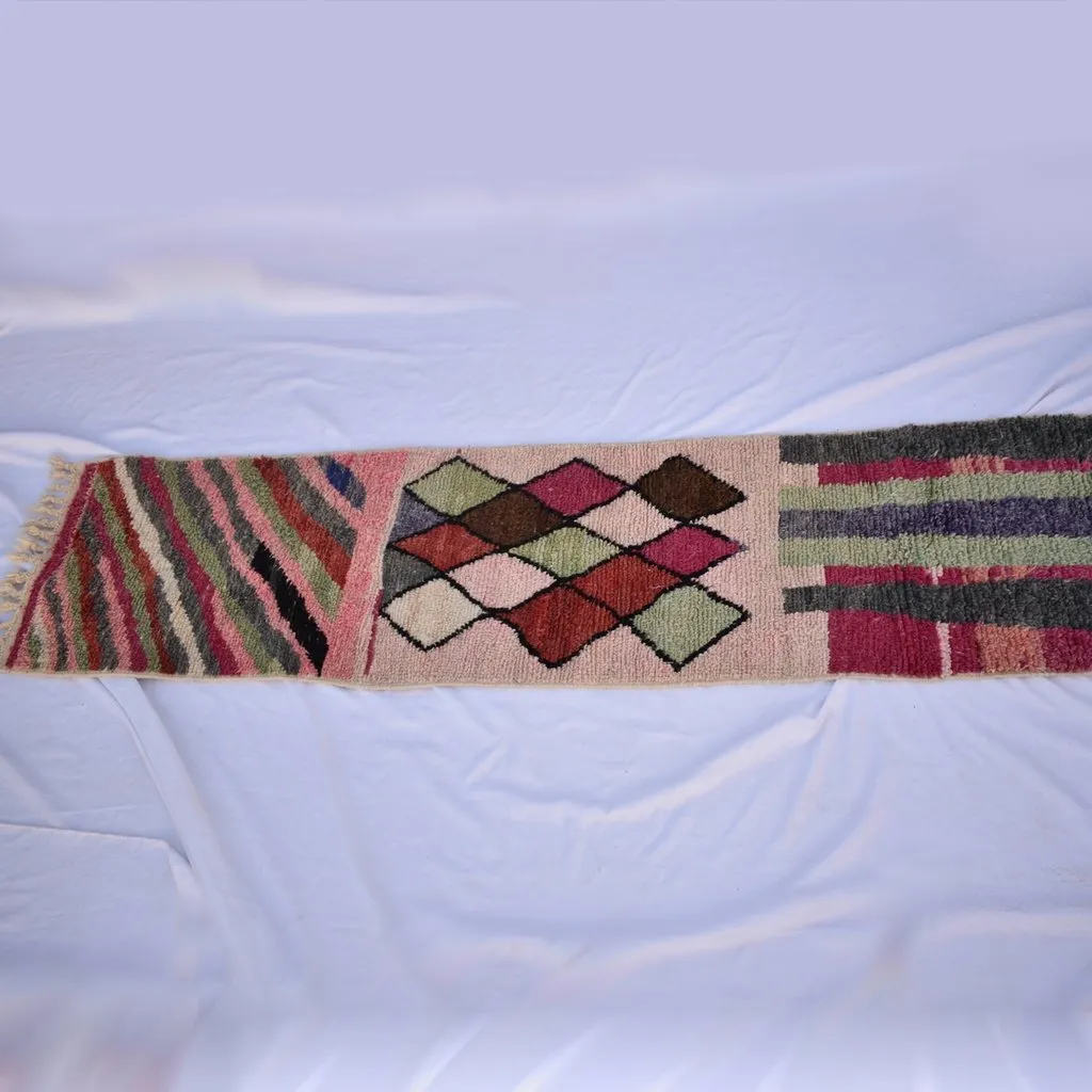CED Runner | 9x2 Ft | 3x0,7 m | Moroccan Colorful Rug | 100% wool handmade