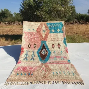 Chahada - Moroccan Rug 5x8 Boujad Berber | Authentic Berber Living room & Bedroom Rug | 5'28x8'40 Ft | 161x256 cm