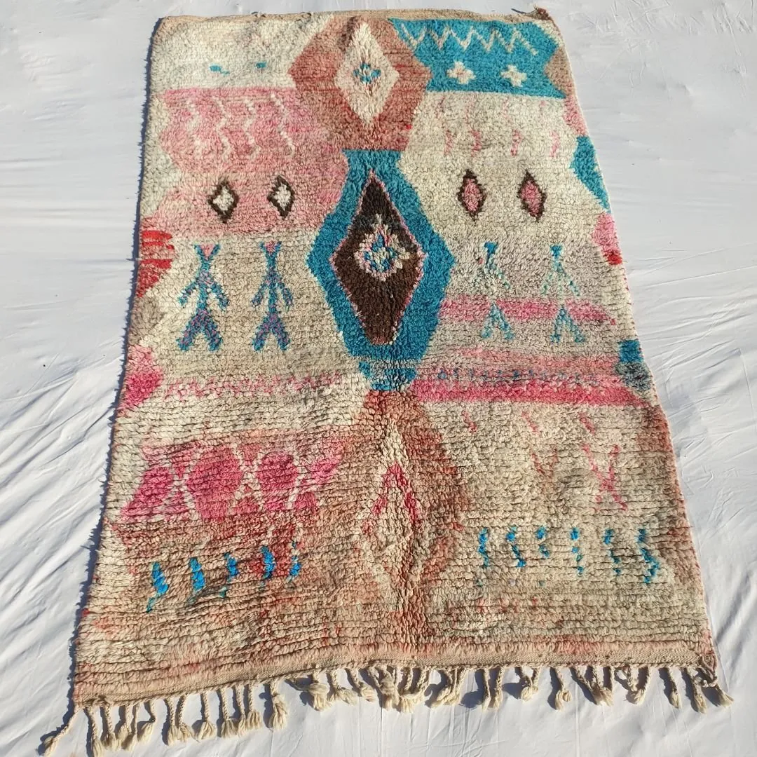 Chahada - Moroccan Rug 5x8 Boujad Berber | Authentic Berber Living room & Bedroom Rug | 5'28x8'40 Ft | 161x256 cm