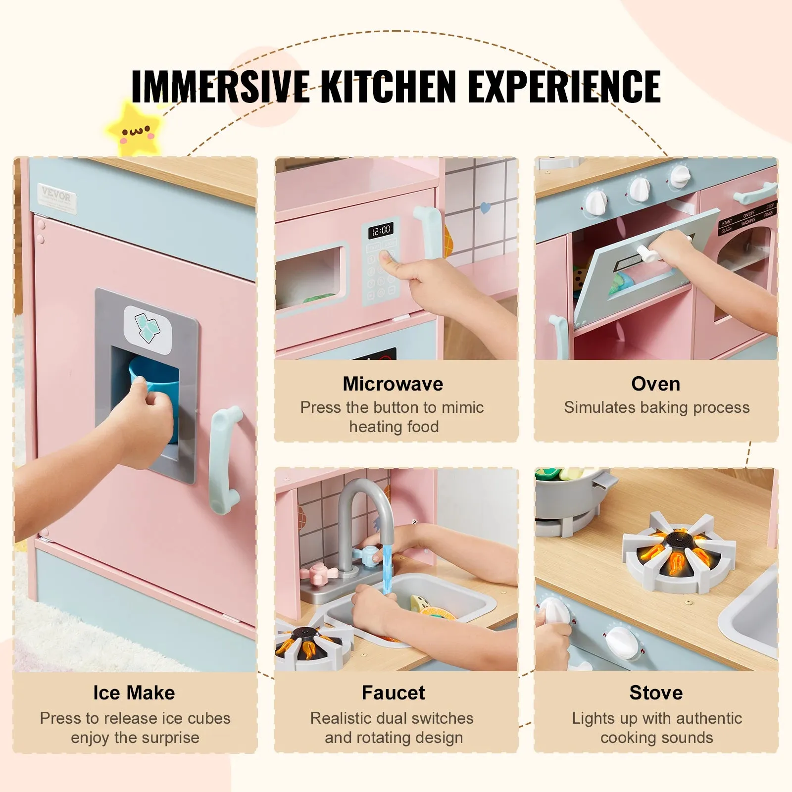 Chef Kitchen Pretend Cooking Playset With Lights And Sounds For Kids