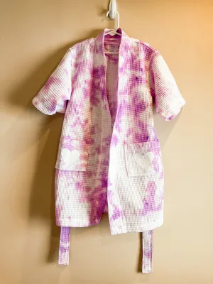 Child Tie-Dye Waffle Knit Robe