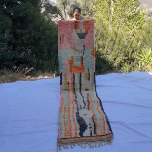 CHINN Runner | 10'2x2'5 Ft | 3,10x0,76 m | Moroccan Colorful Rug | 100% wool handmade