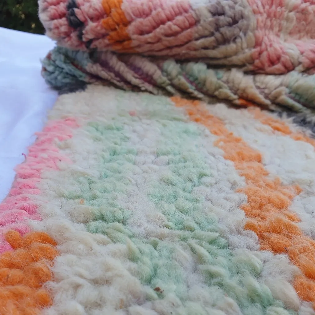 CHINN Runner | 10'2x2'5 Ft | 3,10x0,76 m | Moroccan Colorful Rug | 100% wool handmade