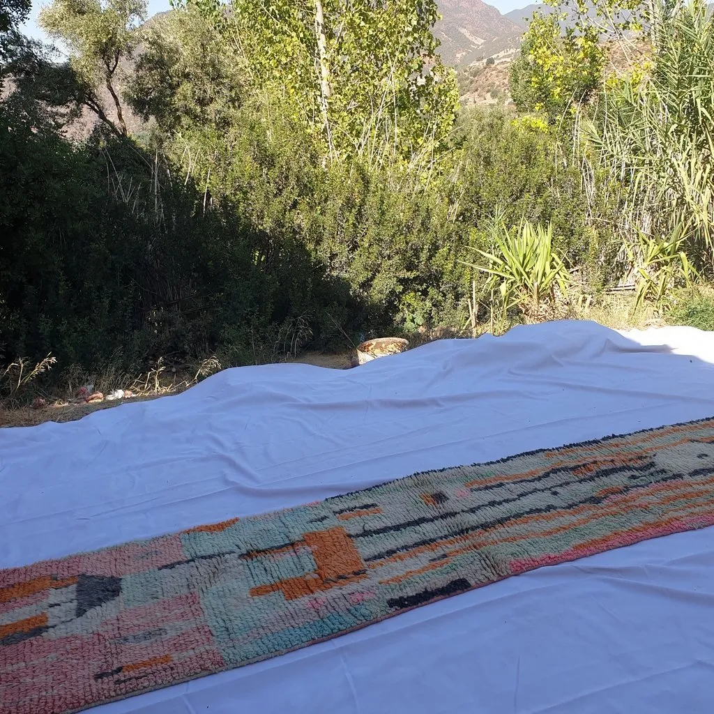 CHINN Runner | 10'2x2'5 Ft | 3,10x0,76 m | Moroccan Colorful Rug | 100% wool handmade