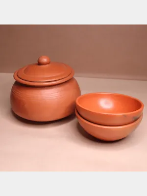 Combo | Cooking Handi 2 Litres & 2 Small Bowls