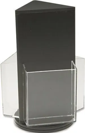 Countertop Revolving Literature Racks 3 Compartments 7-1/2W X 10-3/4H Black