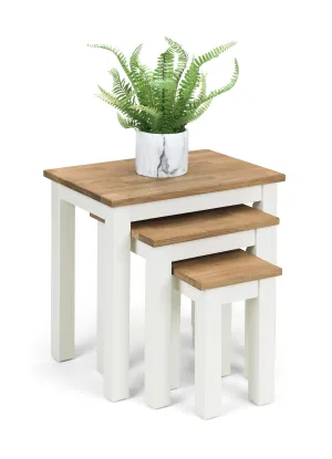 Coxmoor Nest Of 3 Tables - White & Oak