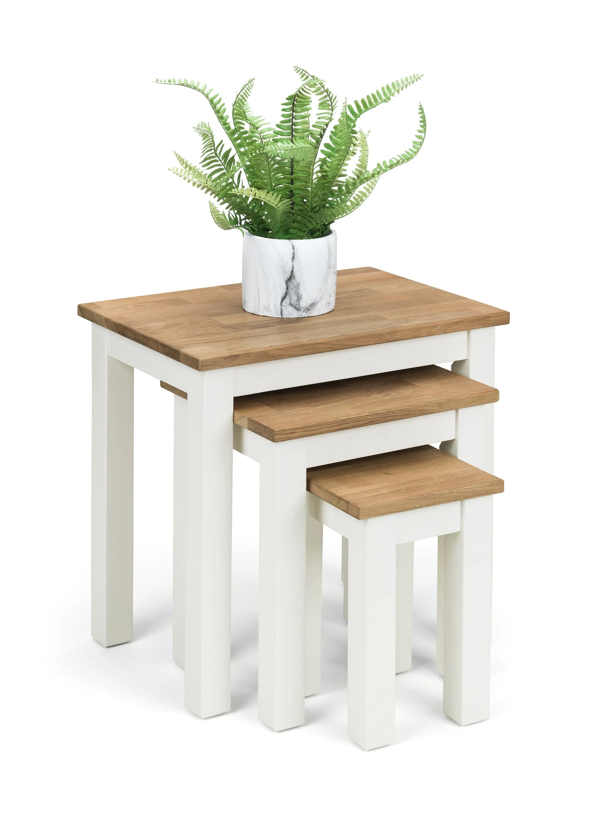 Coxmoor Nest Of 3 Tables - White & Oak