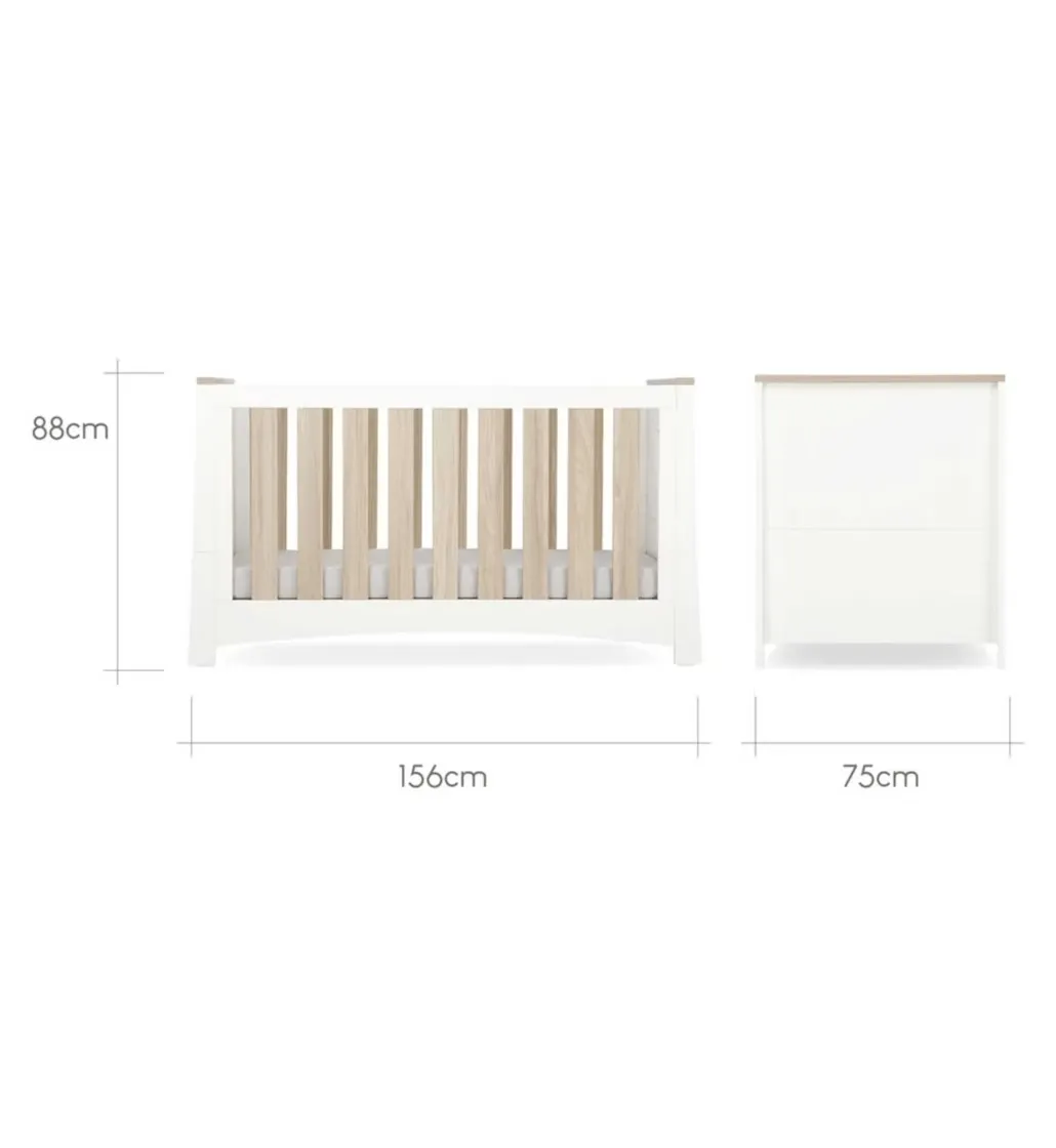 CuddleCo Ada 2 Piece Nursery Furniture Set - White/Ash