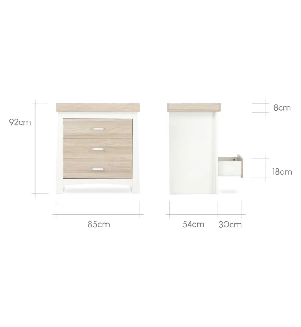 CuddleCo Ada 2 Piece Nursery Furniture Set - White/Ash