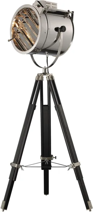 Curzon Adjustable Floor Lamp In Chrome and Black