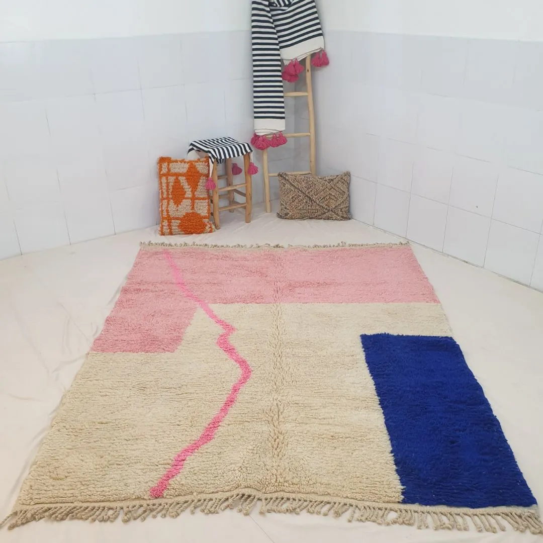 Customized TOUIBA | 6x8 ft | Moroccan Colorful Rug | 100% wool handmade