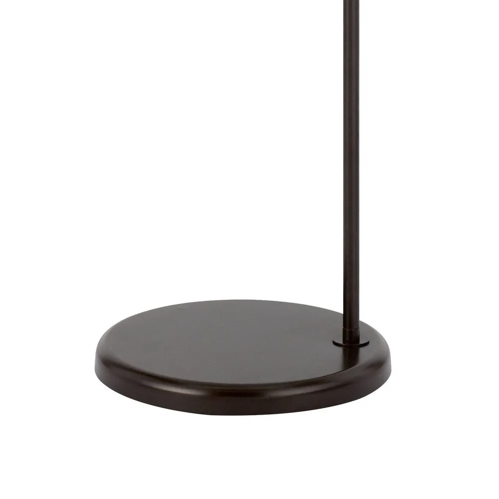 Cyan 65 Inch Adjustable Metal Arc Floor Lamp, White Mica Shade, Dark Bronze By Casagear Home