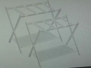 Dual White Foldable Luggage Racks for Travel and Storage