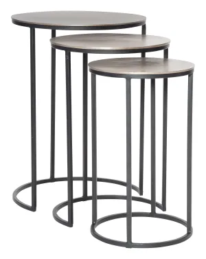Erik Metal Nesting Tables, S/3