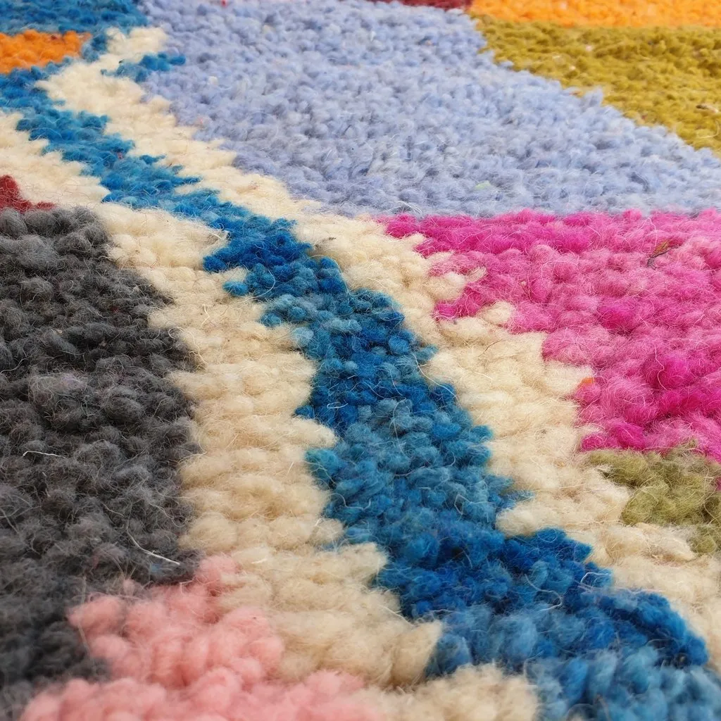 FELNA Runner | 11'2x2'6 Ft | 3,42x0,80 m | Moroccan Colorful Rug | 100% wool handmade