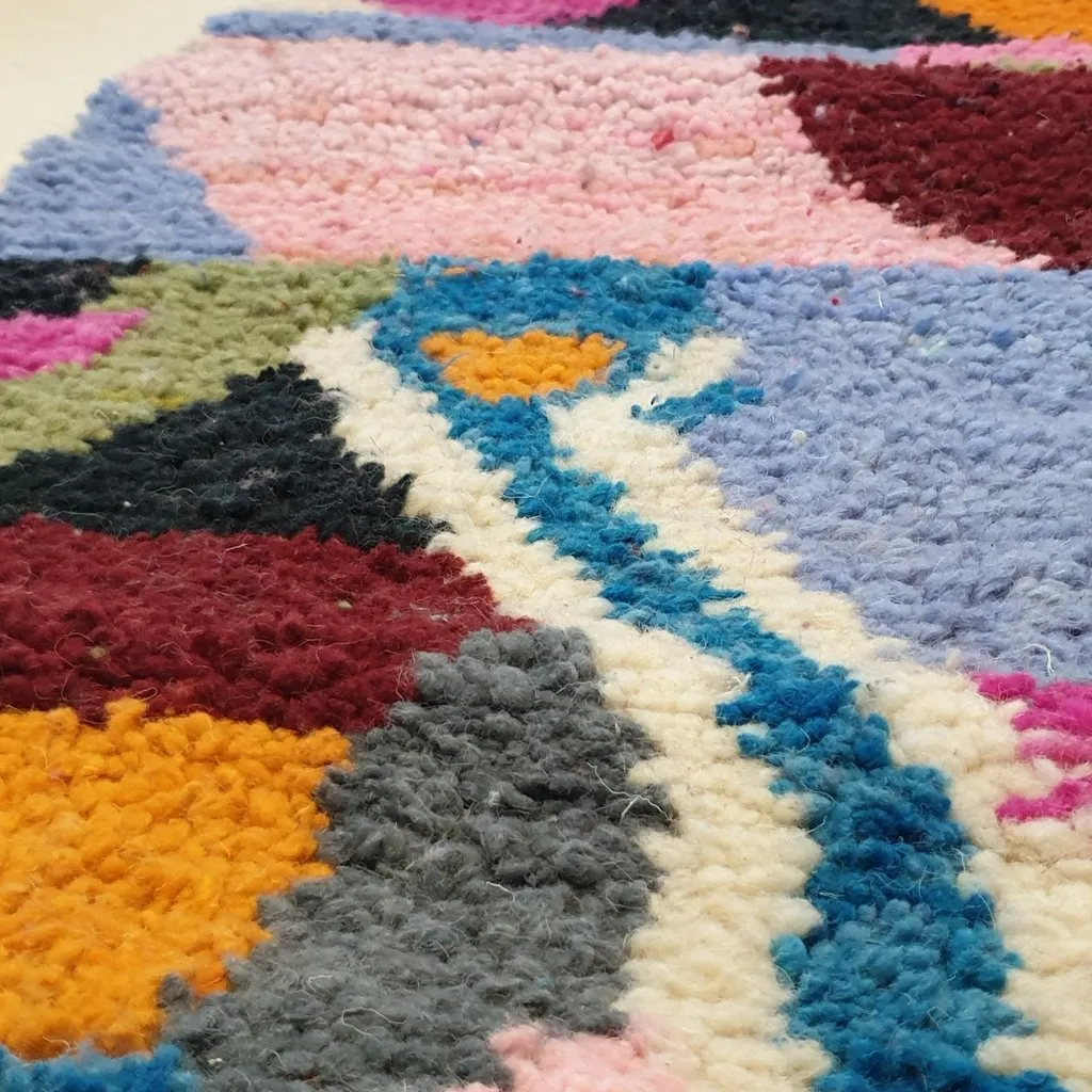 FELNA Runner | 11'2x2'6 Ft | 3,42x0,80 m | Moroccan Colorful Rug | 100% wool handmade