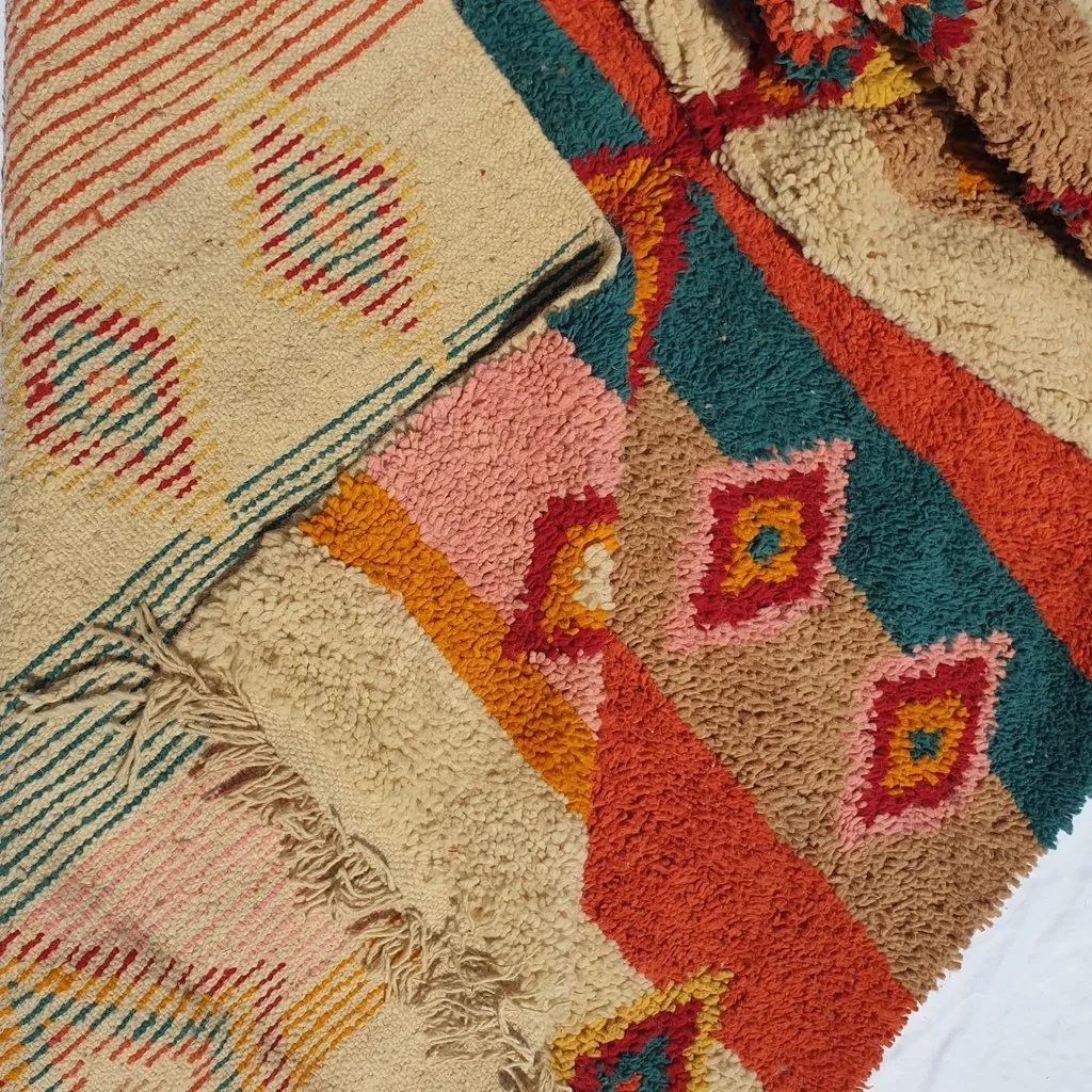 FENZER | 8'5x5 Ft | 2,5x1,5 m | Moroccan Colorful Rug | 100% wool handmade