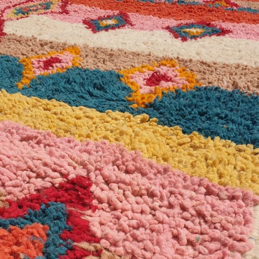 FENZER | 8'5x5 Ft | 2,5x1,5 m | Moroccan Colorful Rug | 100% wool handmade