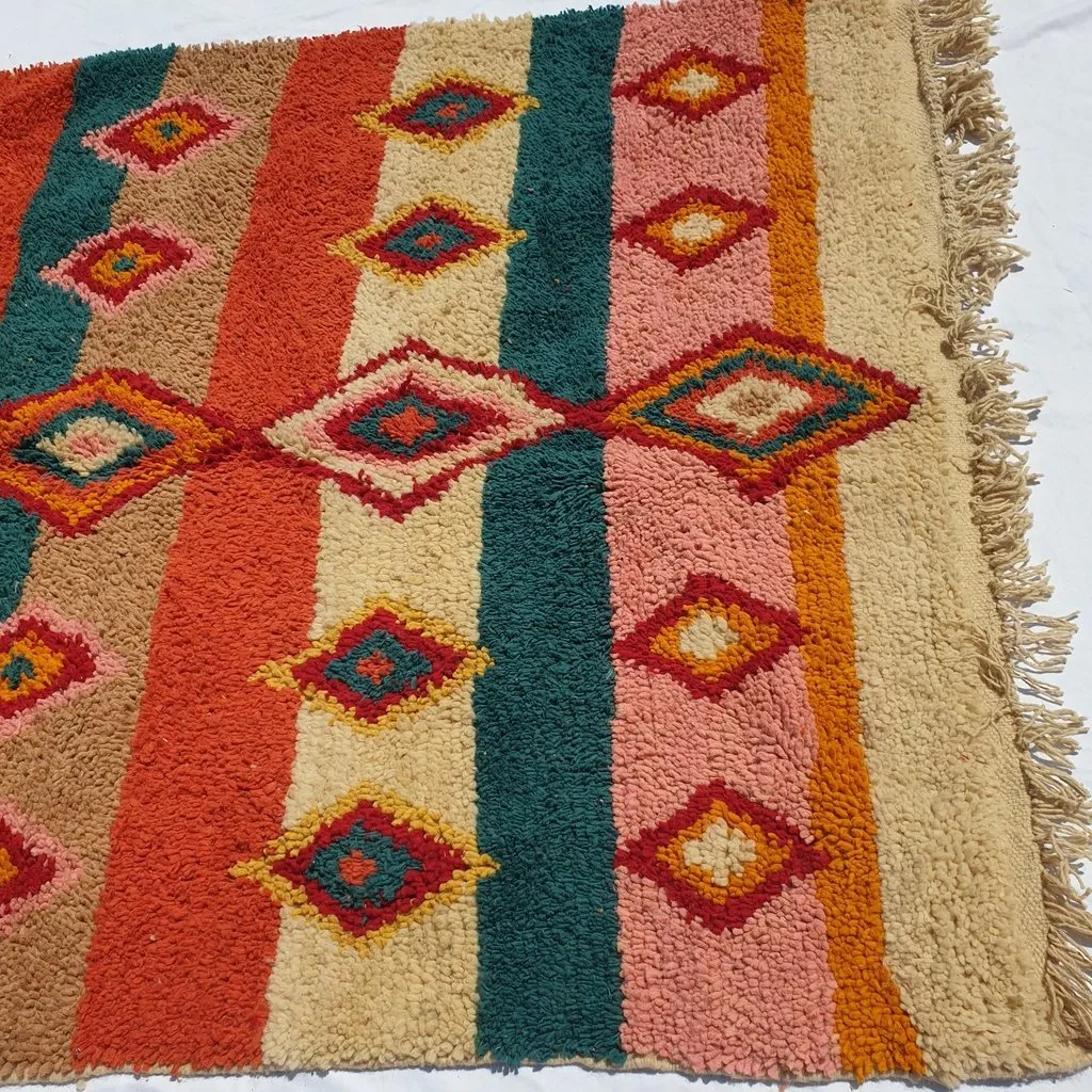 FENZER | 8'5x5 Ft | 2,5x1,5 m | Moroccan Colorful Rug | 100% wool handmade