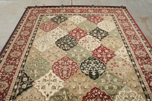 Feraghan Panal Squares Diamonds Wool Blend Area Rugs