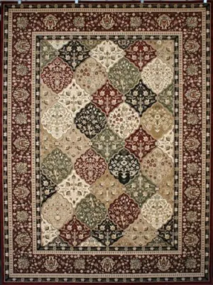 Feraghan Panal Squares Diamonds Wool Blend Area Rugs