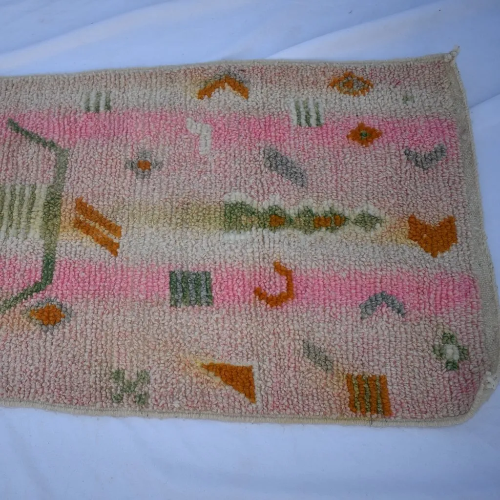 FOUM Runner | 9x2 Ft | 3x0,7 m | Moroccan Colorful Rug | 100% wool handmade