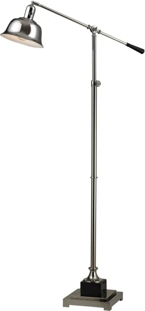 Freemanburg Adjustable Floor Lamp In Polished Nickel and Black