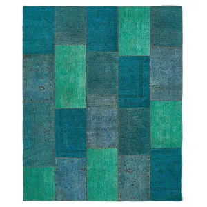 Green Samsara Patchwork Wool Rug - 8'1" x 9'11"