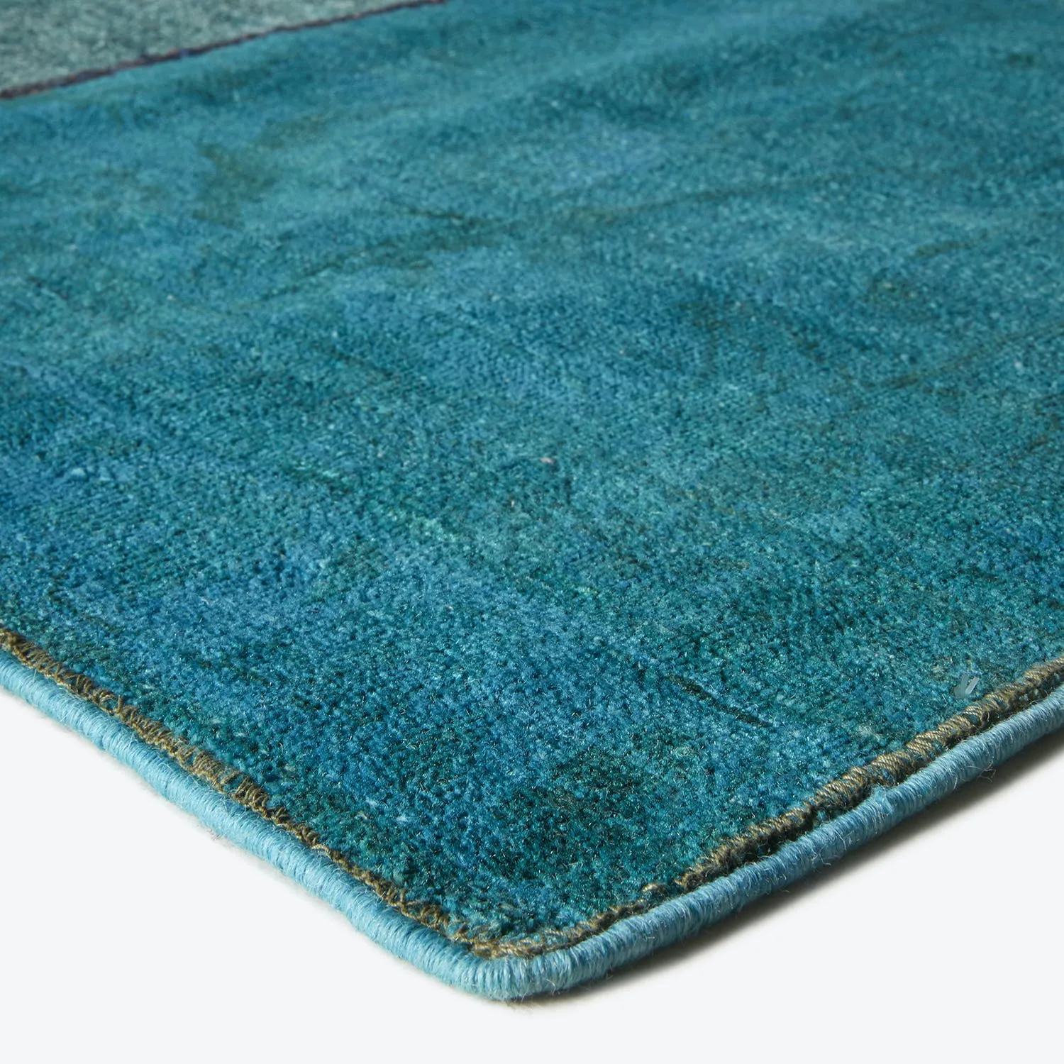 Green Samsara Patchwork Wool Rug - 8'1" x 9'11"
