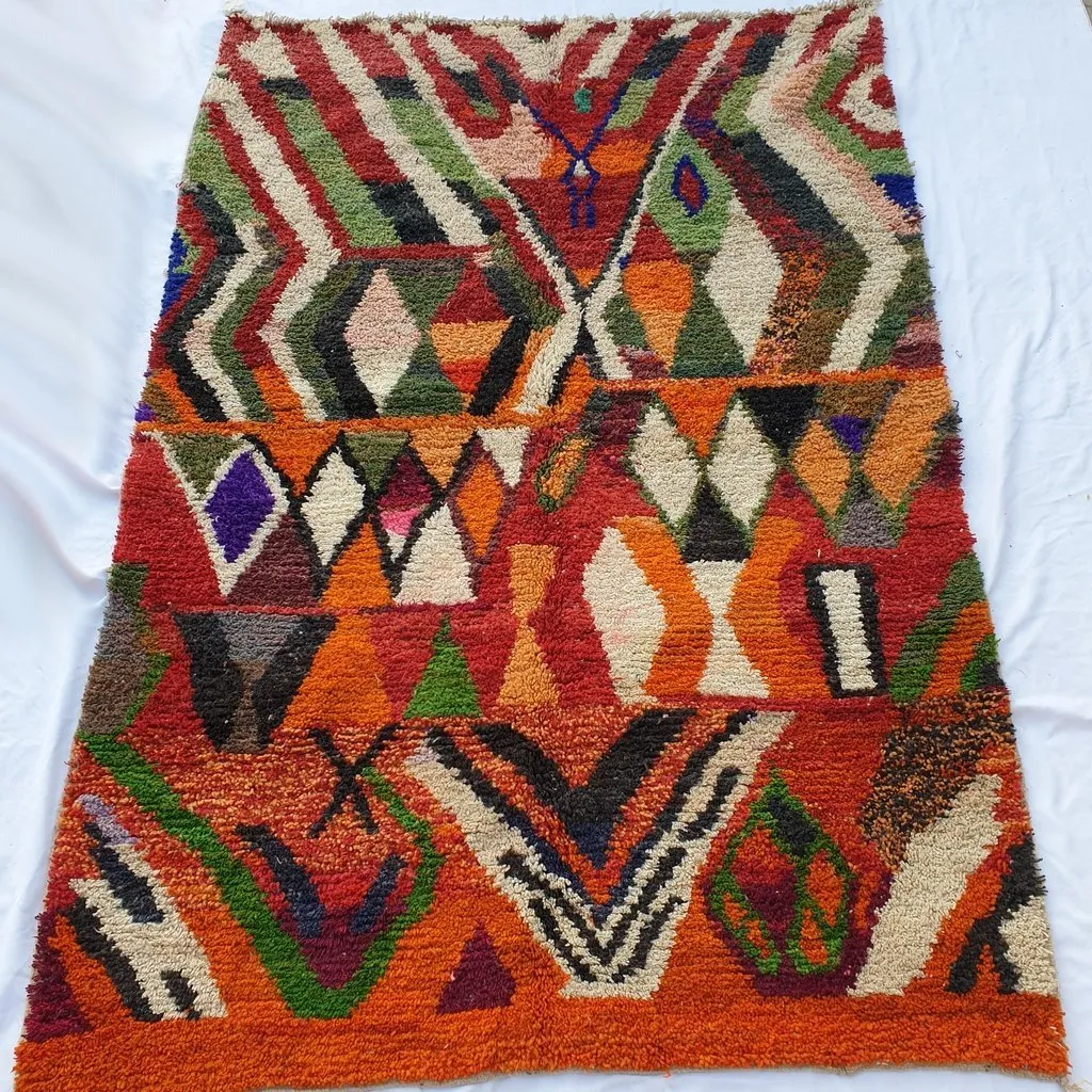 HAYZA | 9'9x6'7 Ft | 3x2 m | Moroccan Colorful Rug | 100% wool handmade