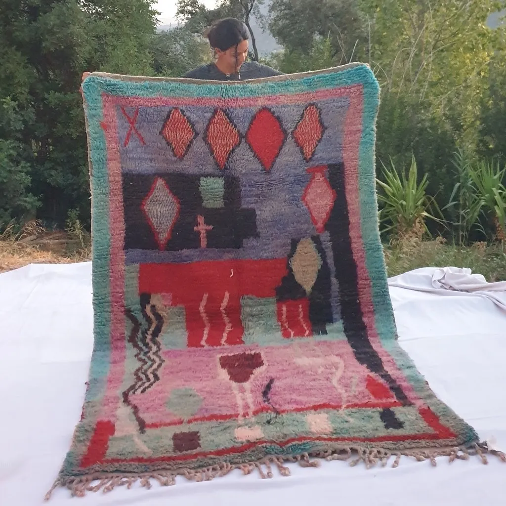 ITAN | 8x5 Ft | 2,5x1,5 m | Moroccan Colorful Rug | 100% wool handmade