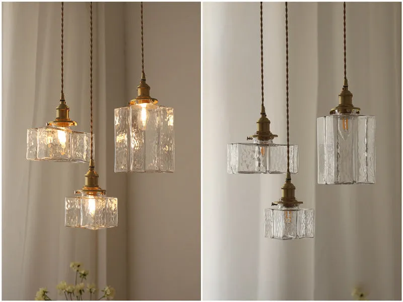 Jewel Glass & Brass Pendant Light