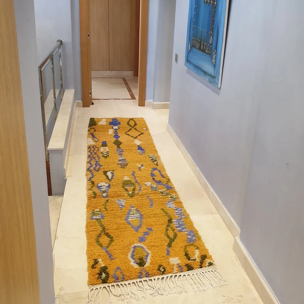 KAND Runner | 9'7x2'5 Ft | 3x0,77 m | Moroccan Colorful Rug | 100% wool handmade