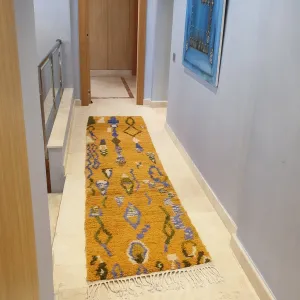 KAND Runner | 9'7x2'5 Ft | 3x0,77 m | Moroccan Colorful Rug | 100% wool handmade
