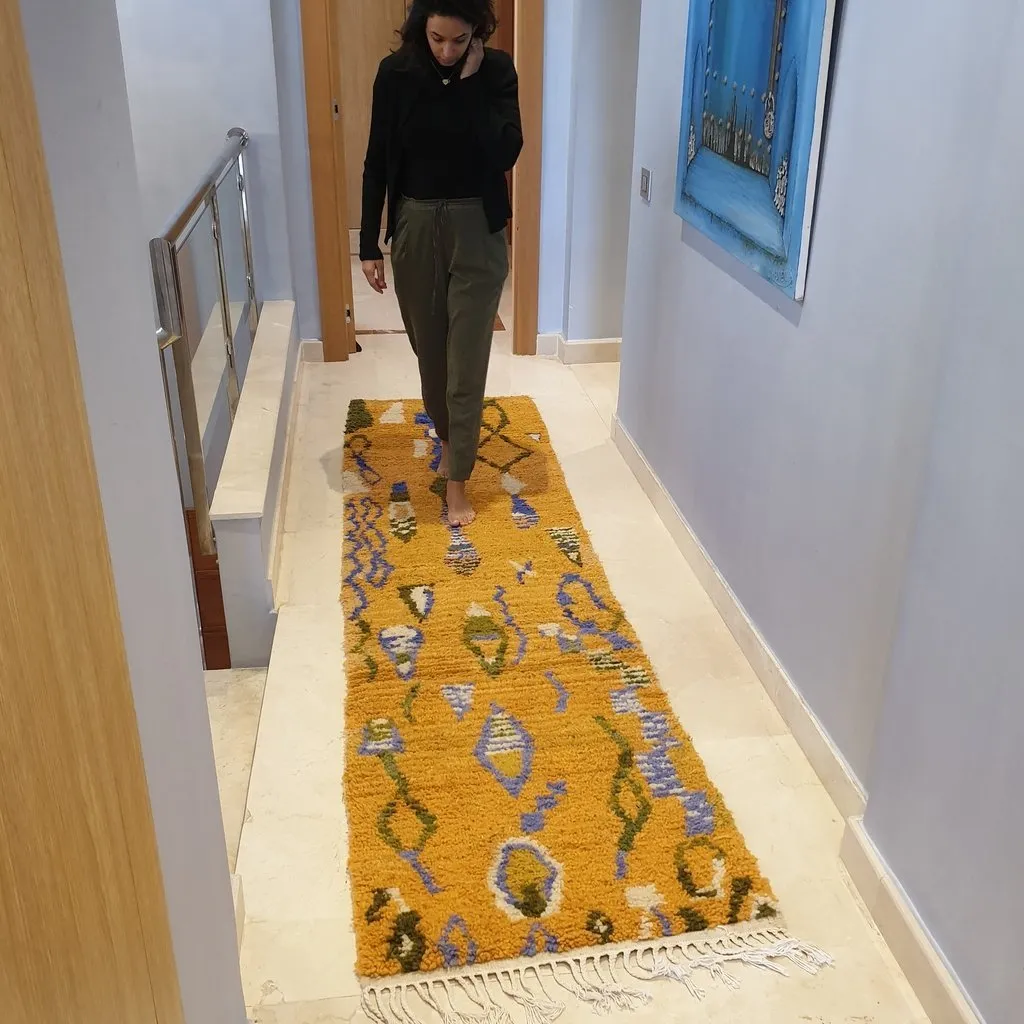 KAND Runner | 9'7x2'5 Ft | 3x0,77 m | Moroccan Colorful Rug | 100% wool handmade