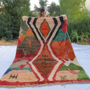 KHAYM | 9x6'7 Ft | 3x2 m | Moroccan Colorful Rug | 100% wool handmade