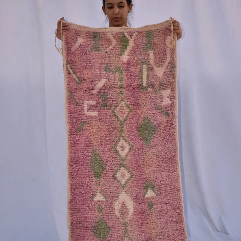 KIF Runner | 9x2 Ft | 3x0,7 m | Moroccan Colorful Rug | 100% wool handmade